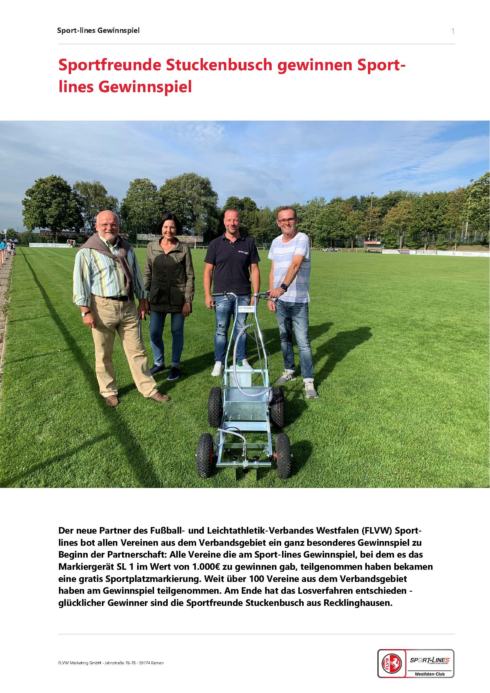 Sport lines Gewinnspiel 2019 Seite 1
